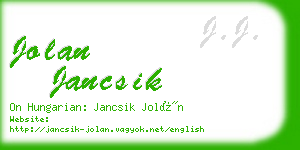 jolan jancsik business card